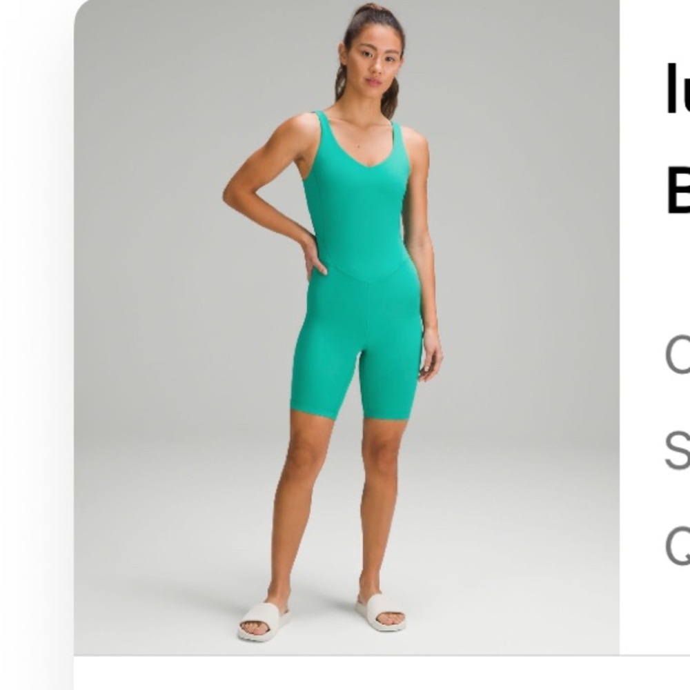 Lululemon Maldives Teal 8” Sleeveless Bodysuit size 6